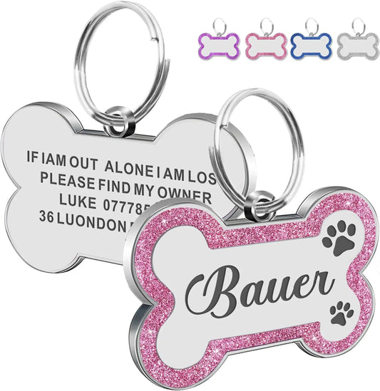 Dog Tags Personalized for Pets Name Tags Personalized Tag Engraved with Any Name & Text Custom ID
