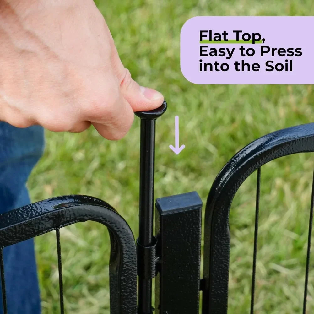 Dog Playpen with Wider Door, Heavy Duty Dog Pen, Anti Rust Dog Fence, Easy Insert into Soil, Pet Playpen for Yard