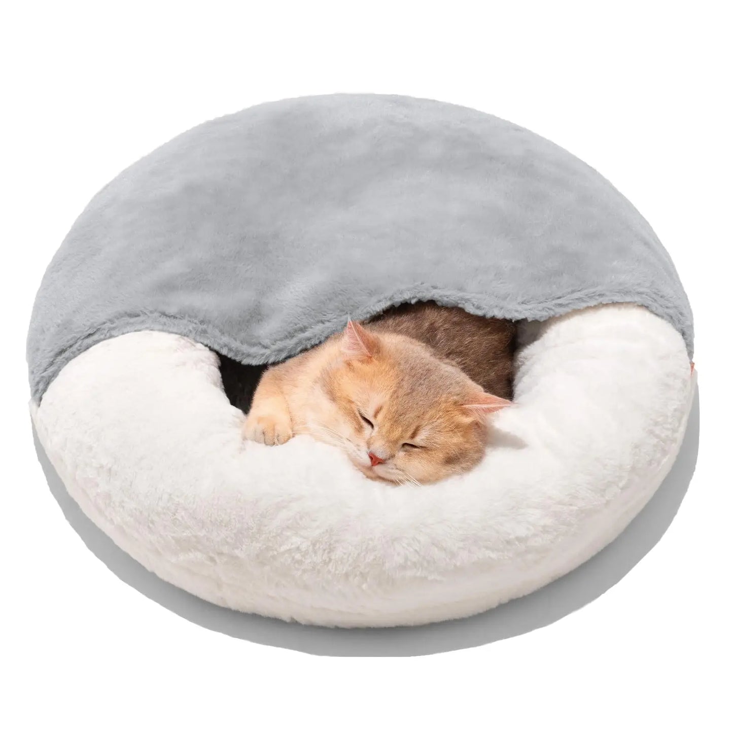 Cat Bed Cave Cute Enclosed Bed With Blanket Washable with Non Slip Base for Kitten and Puppy (22' x 22')