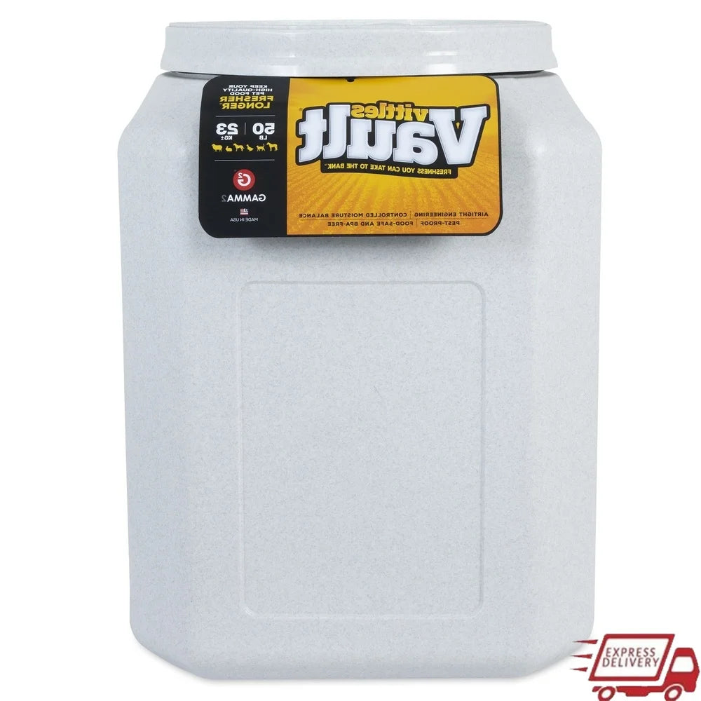 Airtight Pet Food Storage Container 50lb Heavy Duty Lockable Waterproof Dog Cat Food Bin Indoor Outdoor Use