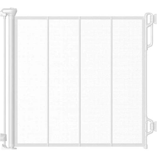 Reinforced Retractable Baby Gate or Mesh Dog Gate,Easy to Use for Stairs, Doorways, Hallways, Indoor, Outdoor, Wide Pet Gate 33.