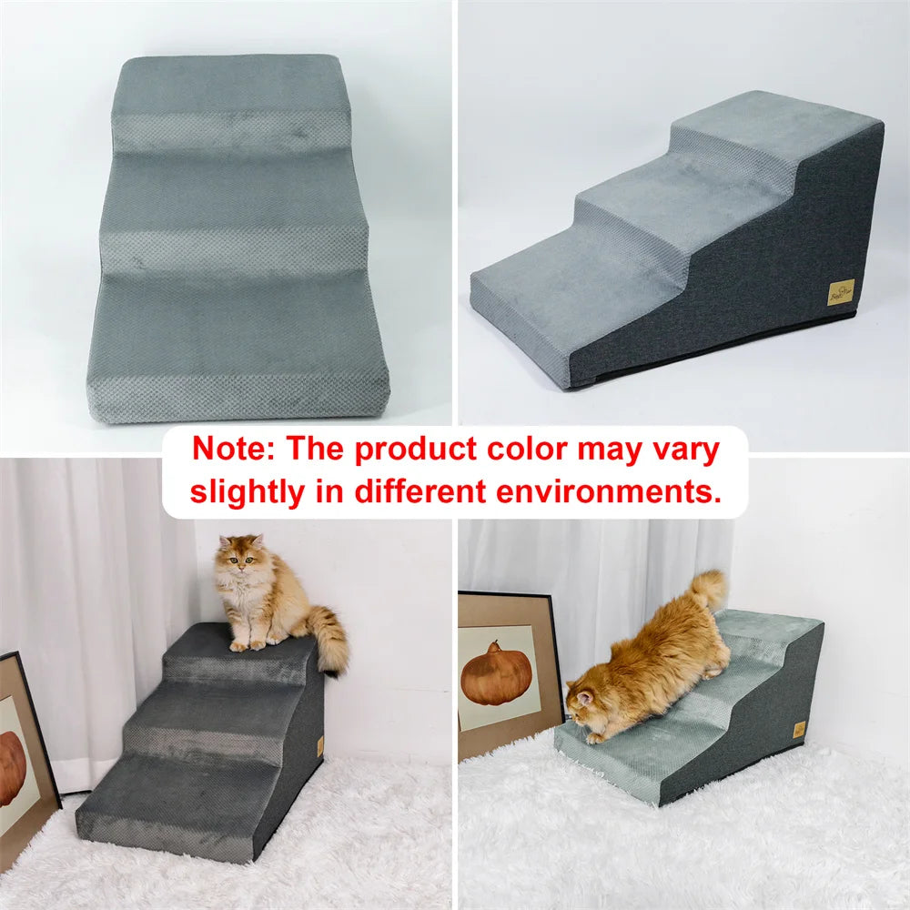 Pet 3/4 Step Stair Dog Cat Ramp Ladder High-Density Foam Sponge Dogs Sofa Removable and Washable Training Pet Ramp Stairs