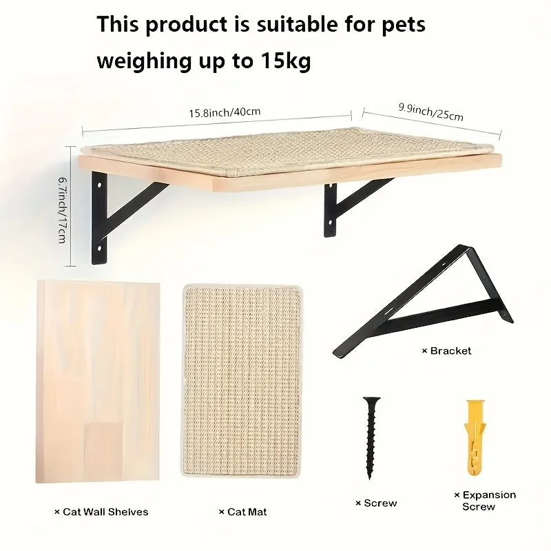 Solid wood cat climbing frame is wear-resistant and does not fall debris. It occupies an area of small sisal pads, cat pads one