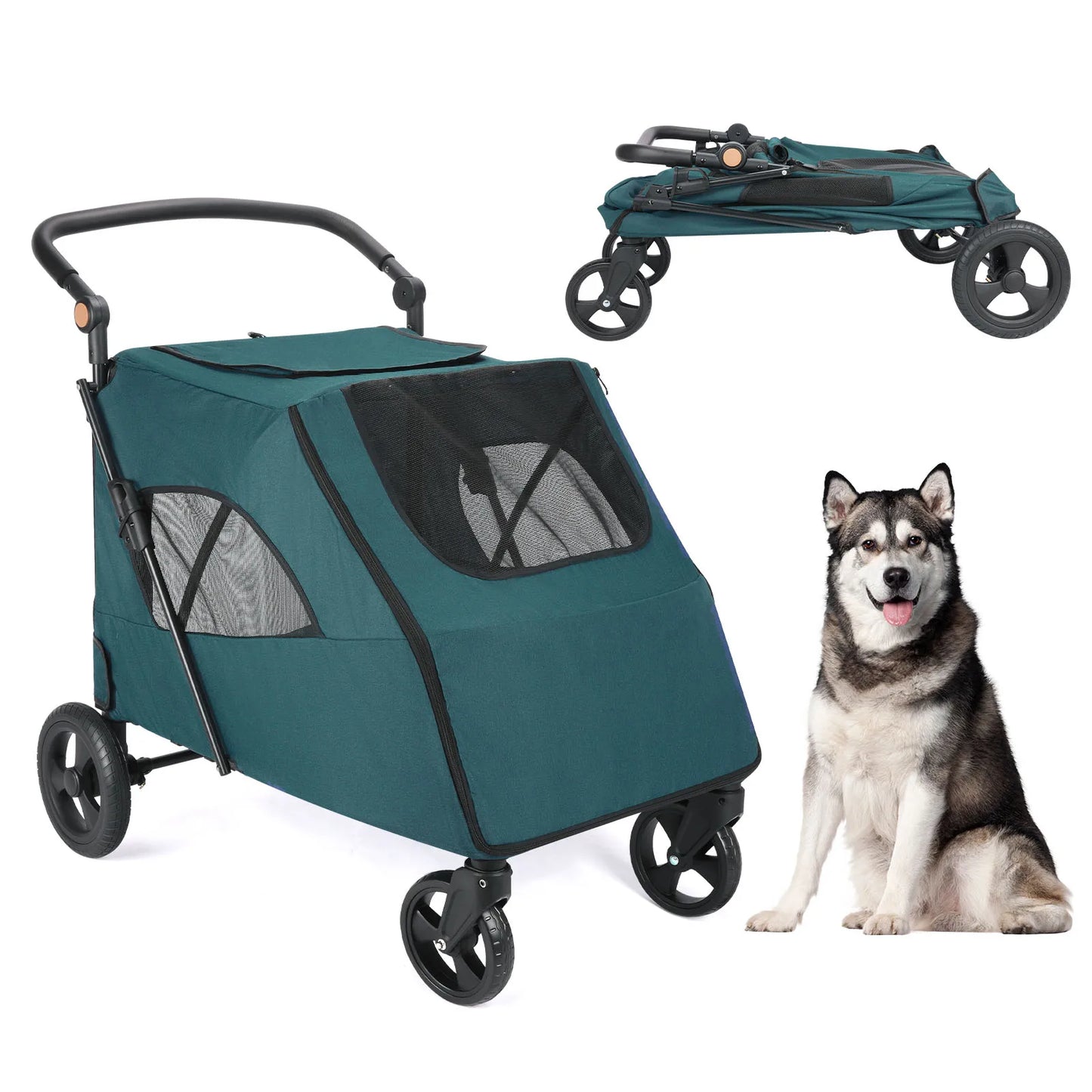  Wedyvko Medium or larger Pet Stroller 4-Wheel Dog Travel Stroller Jogger for Cat Pet Suplies Outdoor carrinho de bebe