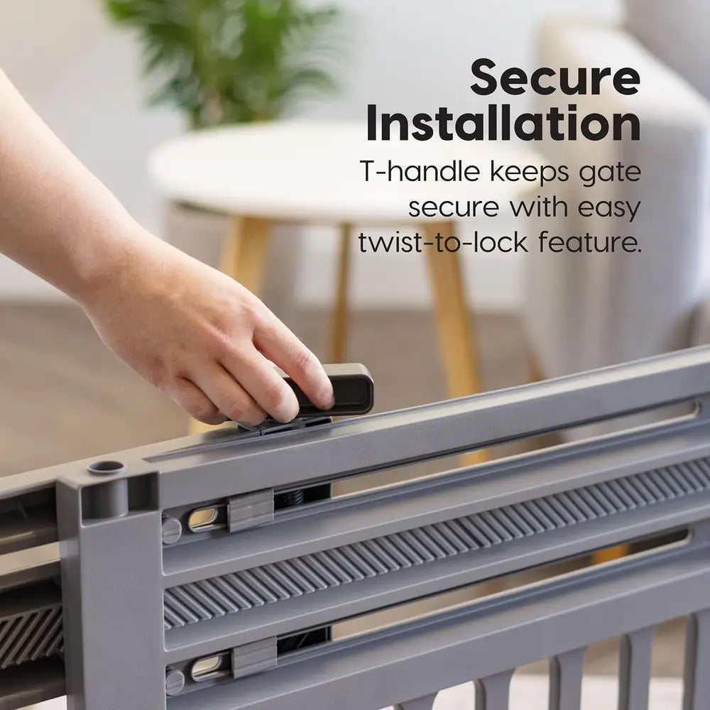 24"-39" Dog Gate, Adjustable Indoor Pet Barrier, Pet Gate for Puppy, Small Dog, Cat, Easy Twist-to-Lock for Doorways & Stairs, P