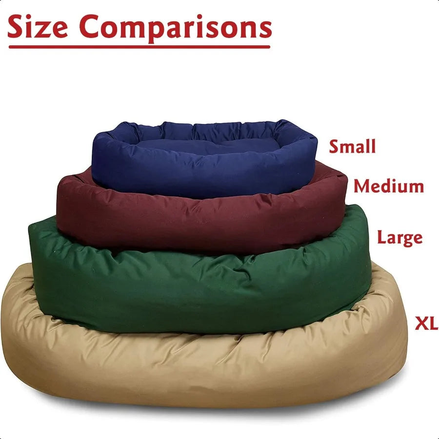 Dog Bagel Calming Bed 40x29x9in Soft Round Pet Bed with Spine port Fluffy Donut Dog Bed Large Gray