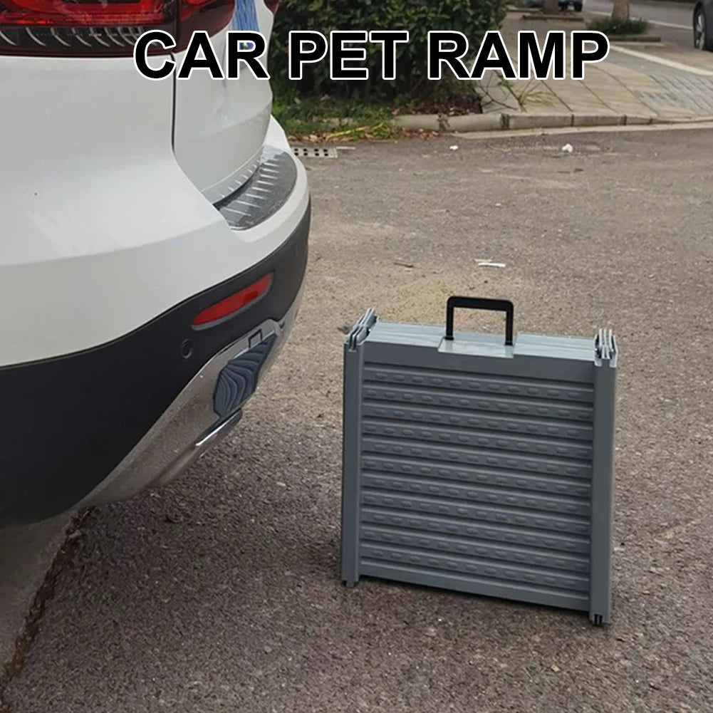 Folding Dog Ramp Non-Slip Rug Surface Portable Pet Stair Ramp 59x15.8 Inch Long Dog Ramps for Medium & Large Dogs Get Into A Car