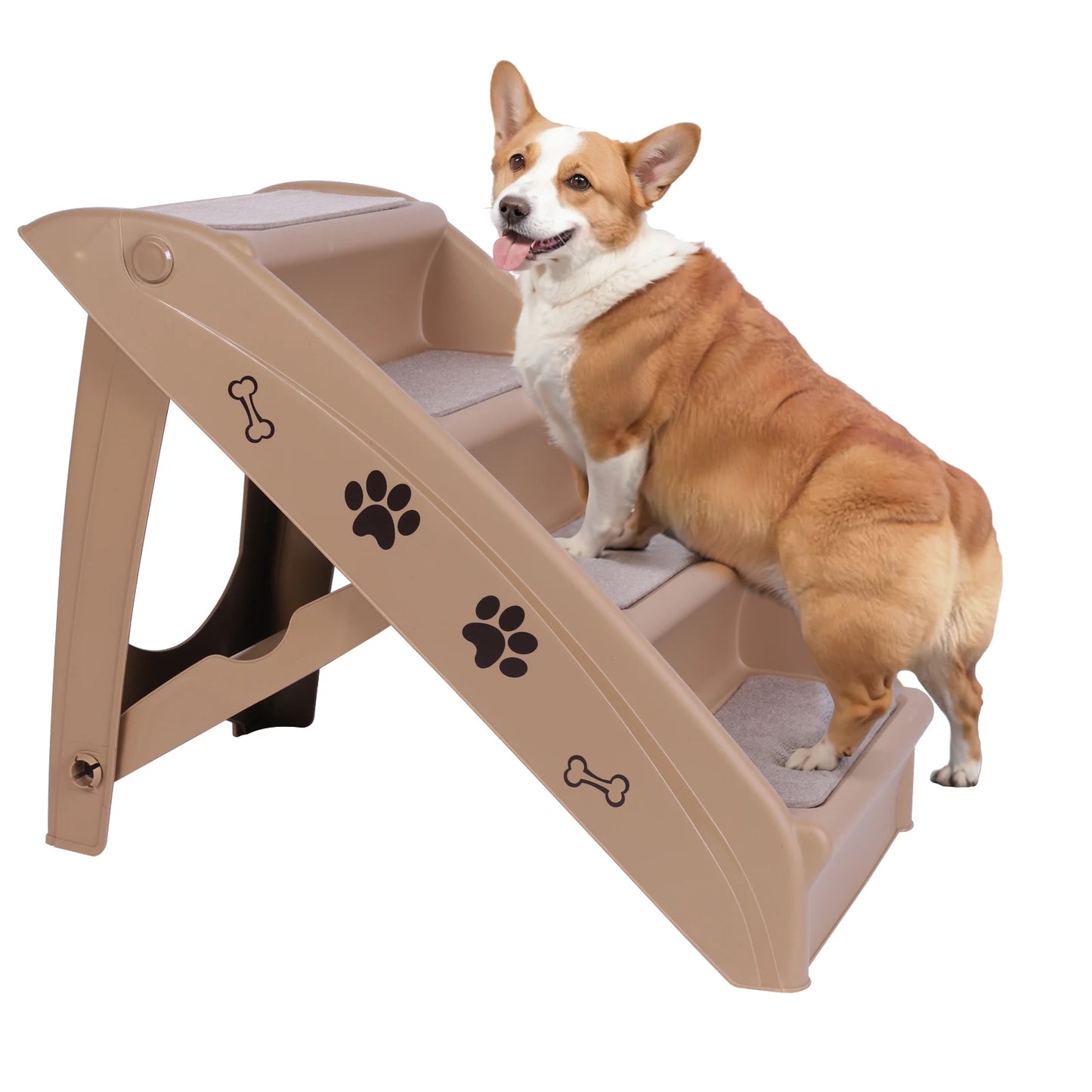 4-Step Pet Dog Stairs Foldable Indoor Pet Steps Non-Slip Dog Stairs Ramp Sofa Ladder Pet Furniture for High Bed Chair Couch Sofa