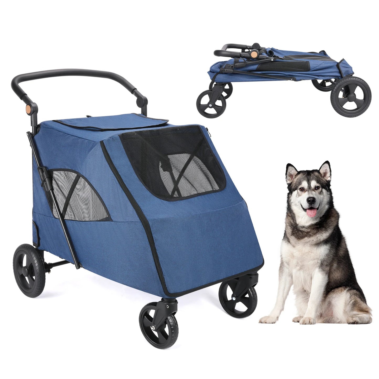  Wedyvko Medium or larger Pet Stroller 4-Wheel Dog Travel Stroller Jogger for Cat Pet Suplies Outdoor carrinho de bebe