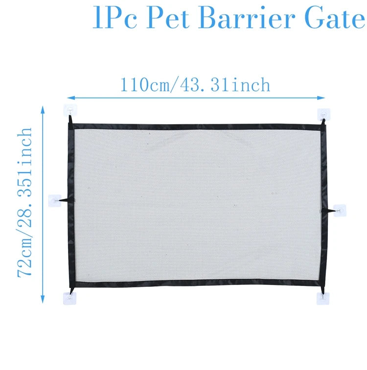 Pet Dog Barrier Fences With 6pcs Hook Pet Isolated Network Stairs Gate New Folding Breathable Mesh Playpen For Dog Safety Fence