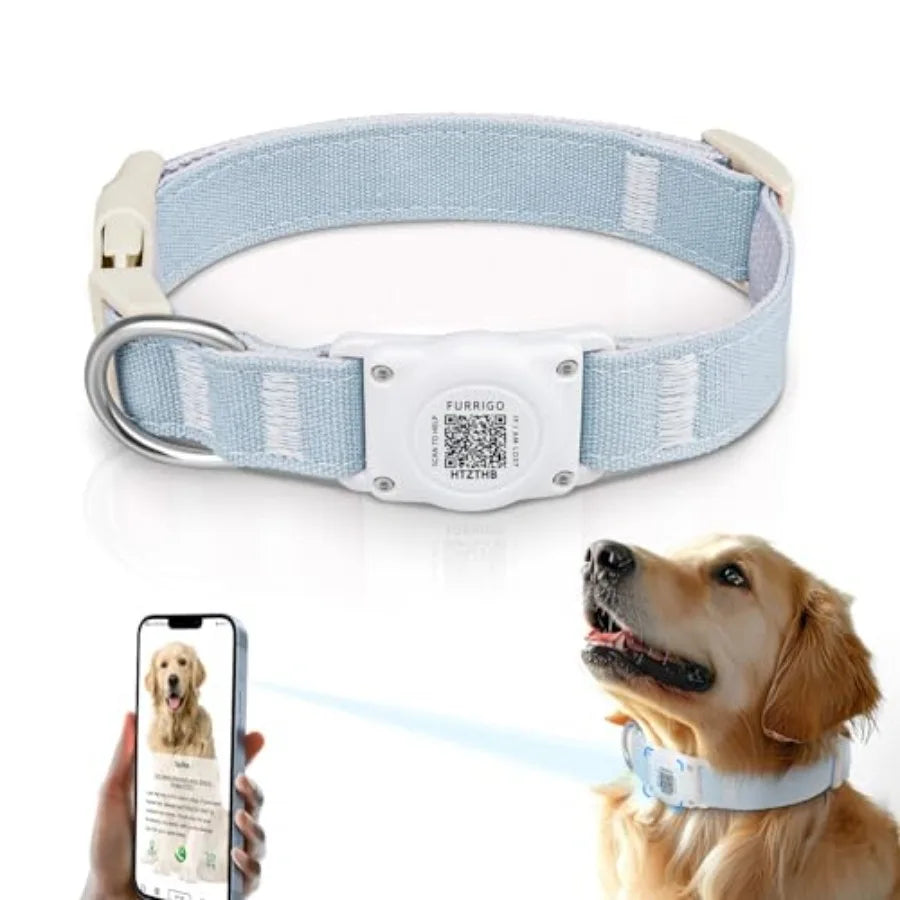 tag Dog Collar QR Code IP68 Waterproof Integrated  Tag Dog Collar Holder ID Tag Free Pet Online Profile Durable tural Cotton He