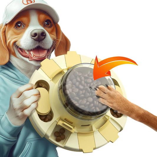 Dog Puzzle Toys w/Button Mind Games Level 2 in 1 Food Dispenser Slow Feeder Treat Puzzles Puppy Mental Stimulation Game