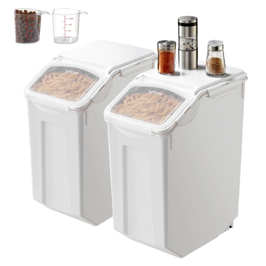 4.5Gallon x2 Rice Storage Container Dog Food Dispenser Bin, Kitchen Ingredient Grain Cereal Flour Bin Pet food Containers