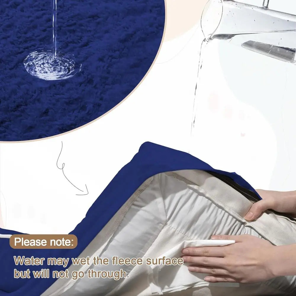 Large Dog Orthopedic Waterproof Bed with Removable, Washable Bolster and Non-Slip Base, Blue