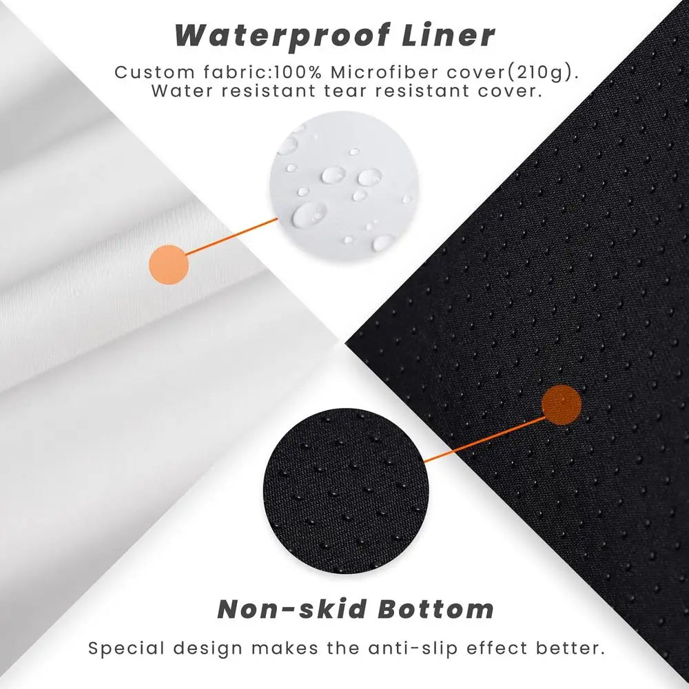 Large Orthopedic Dog Bed with Pillow, Waterproof Liner & Washable Cover, Black and White Plaid