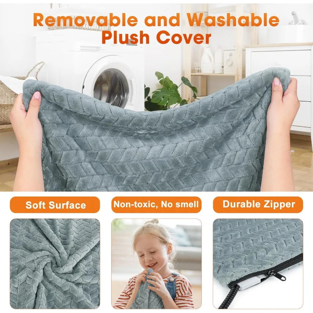 Pet Heating Pad, Waterproof Electric Dog Cat Heat Pad with Timer, Temperature Adjustable Heated Cat Bed for Winter, Auto Power-