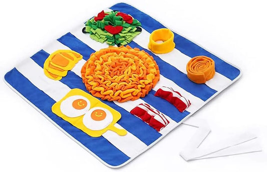 XXL Breakfast Snuffle Mat for Dogs - 27"x27" Extra Large Slow Feeder Mat, Mental Stimulation Puzzle Toy for All Dog Breeds