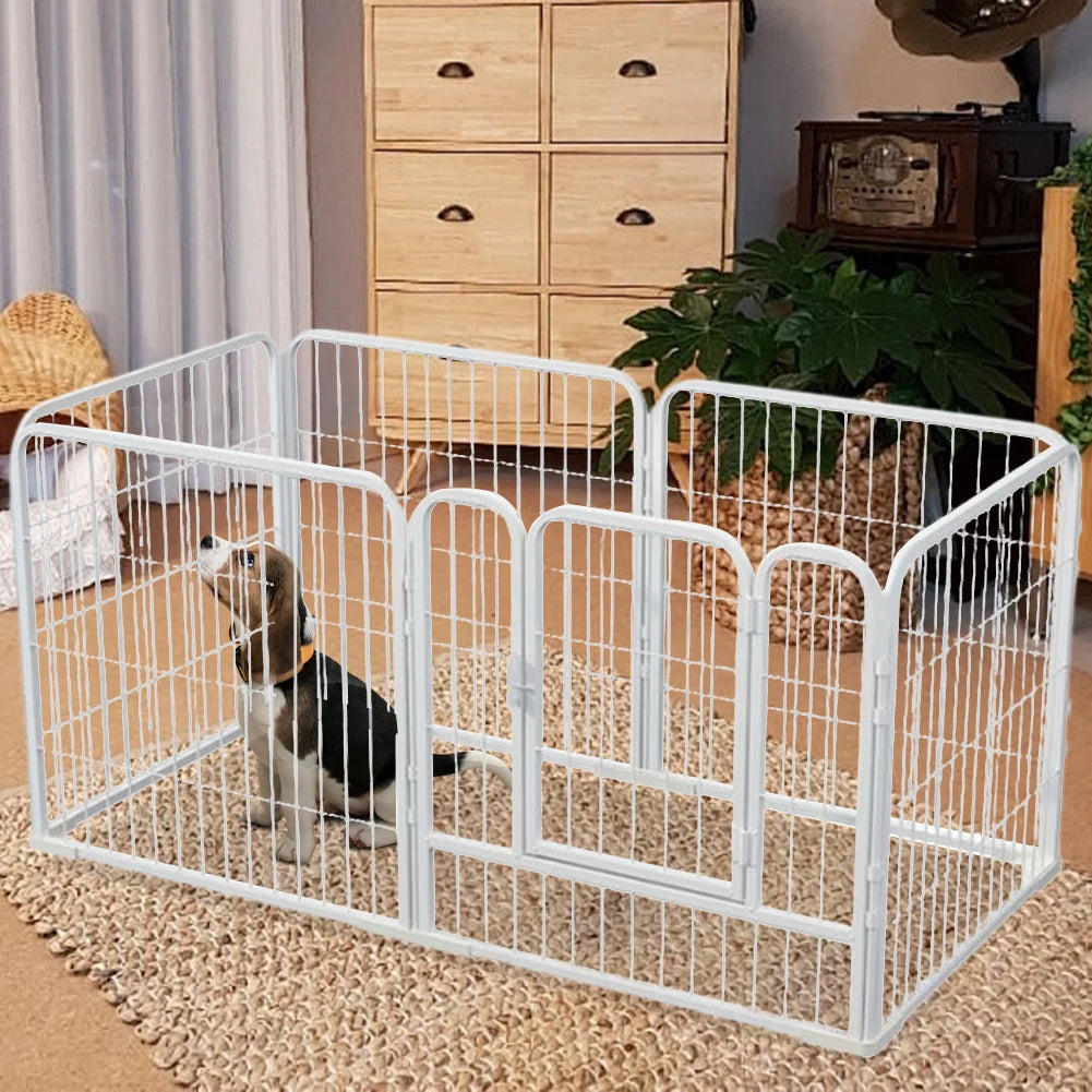 6 Panels Dog Playpen Indoor & Outdoor Foldable Pet Exercise Fence Pen with Door Gate Dog Kennels for Small/Medium/Puppy Dogs