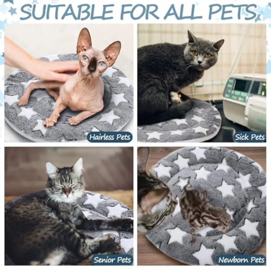 2 Pack Self Warming Cat Mat Self Heating Pad Bed Reversible Machine Washable Reflects Body Heat Warm Thermal Pet Pad Crate Blan