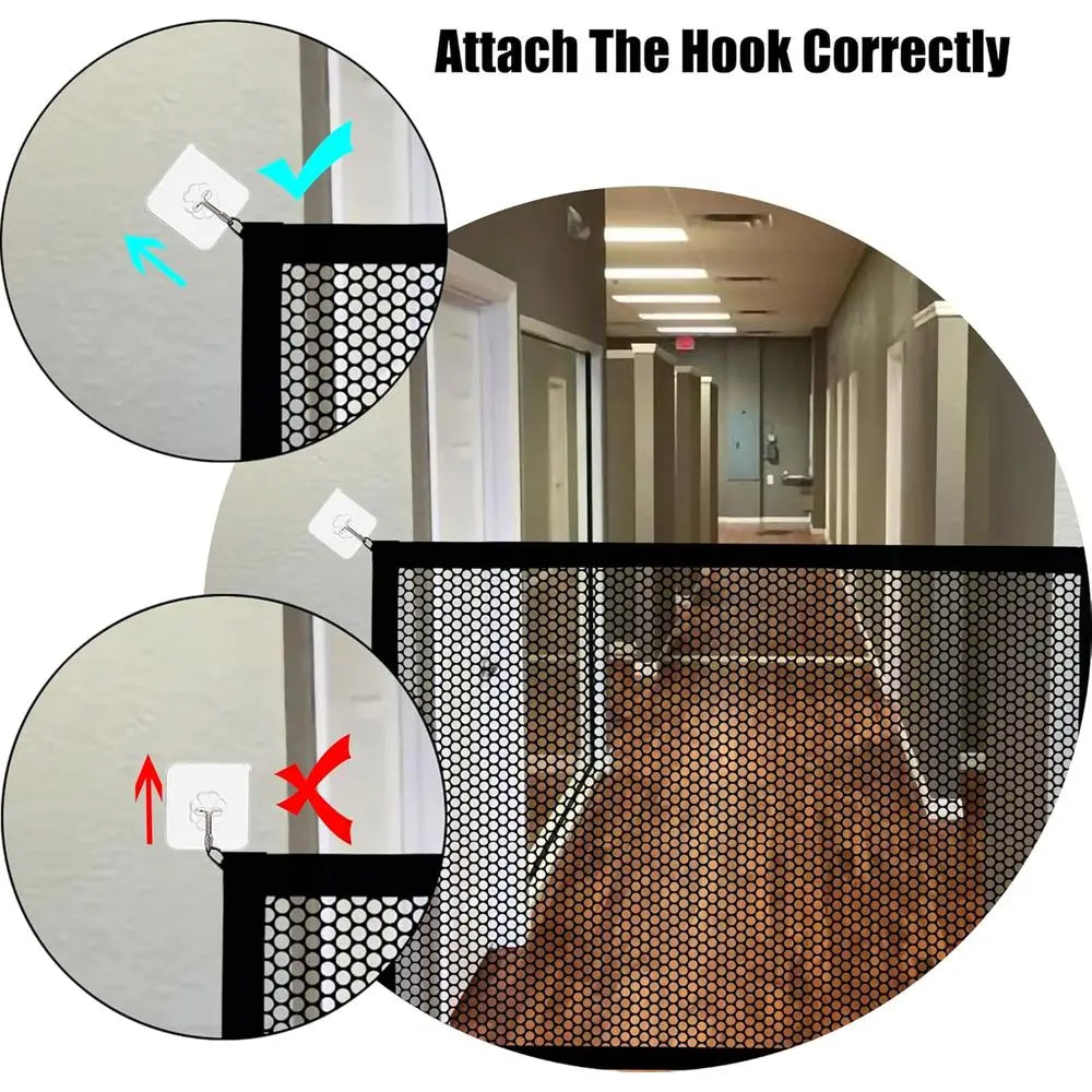 2 Pack Dog Gate, Mesh Baby Gate, 43.3'' X 28.3'' Pet Gate for The House, No Drilling Puppy Gate for Stairs & Doorways Install An