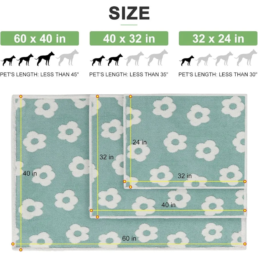 Waterproof Dog Blankets for Small Dogs Washable Reversable Dog Blanket for Furniture Sofa Couch Crate Car Soft Sherpa Dog Throw
