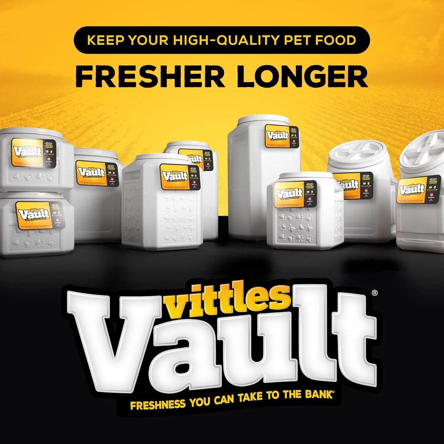 Vittles Vault Stackable Dog Food Storage Container with Sealing Lid, Up to 60 lbs Dry Pet Food Storage Container, USA-Mad