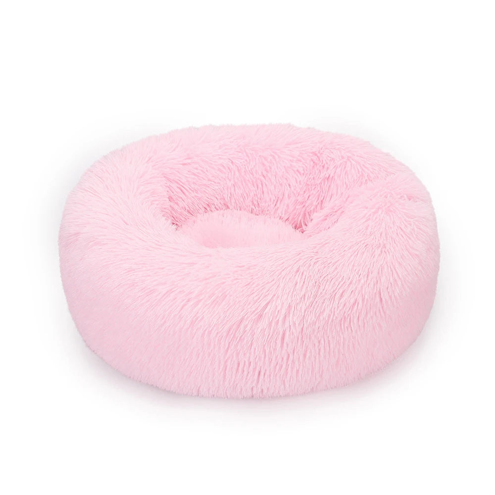 Donut Dog Bed Plush Basket Pets Accessories Round Pet Small Fluffy Medium Cushion Sofa Washable Warm Large Dogs Beds Mat Puppy