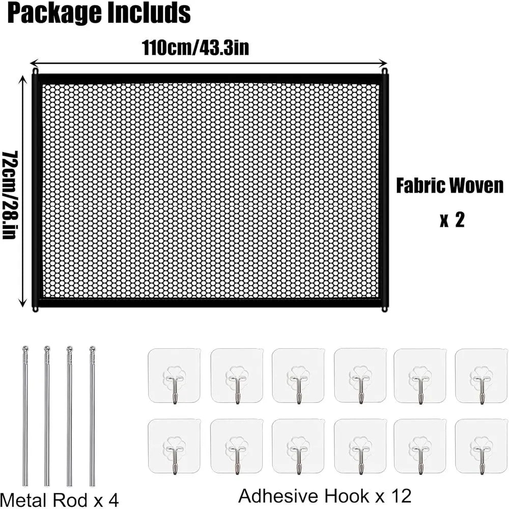 2 Pack Dog Gate, Mesh Baby Gate, 43.3'' X 28.3'' Pet Gate for The House, No Drilling Puppy Gate for Stairs & Doorways Install An