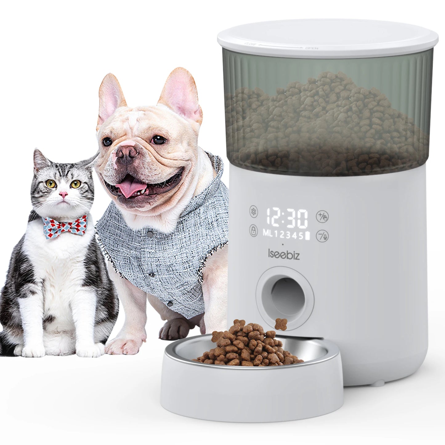 3L Automatic Pet Feeder With Voice Record Pets Food Bowl For Medium Small Dog Cat LCD Screen Dispensers 4 Times One Day