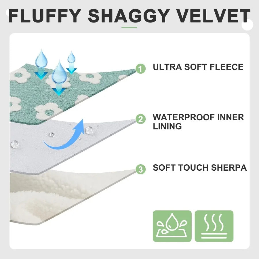 Waterproof Dog Blankets for Small Dogs Washable Reversable Dog Blanket for Furniture Sofa Couch Crate Car Soft Sherpa Dog Throw