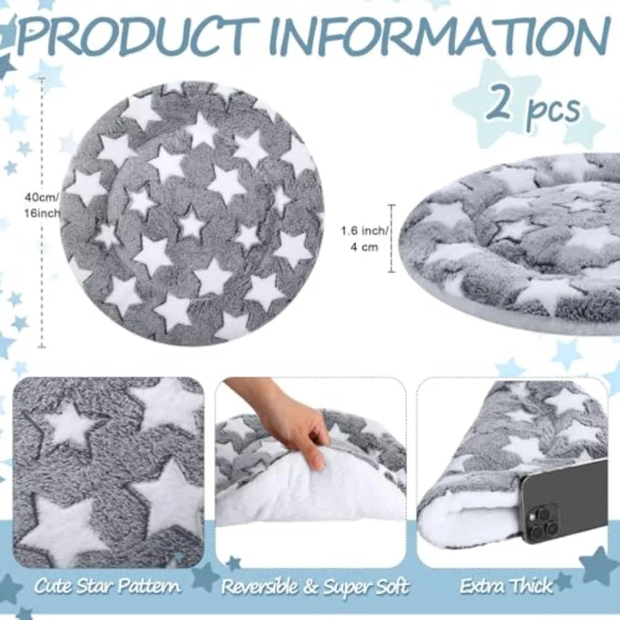 2 Pack Self Warming Cat Mat Self Heating Pad Bed Reversible Machine Washable Reflects Body Heat Warm Thermal Pet Pad Crate Blan