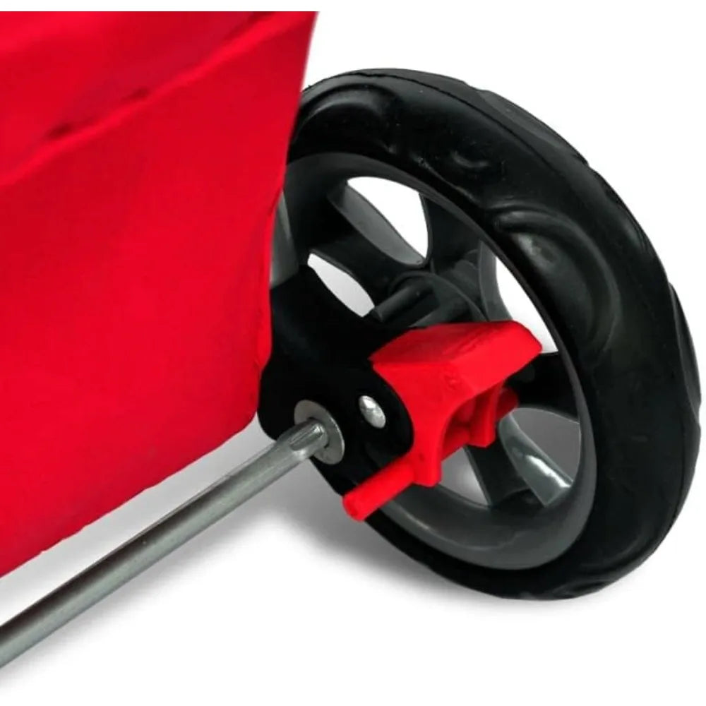 Red Pet Stroller for Dogs and Cats with Mesh Ventilation Foldable Design Lightweight Portable Carrier Dog Cat Travel Bag