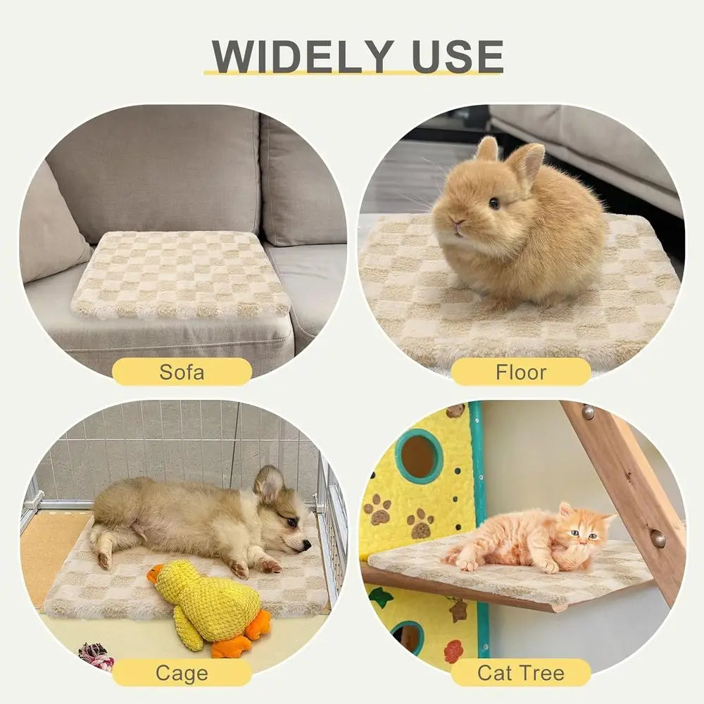 Self Warming Cat Bed, 4 Pack Heated Cat Bed, Extra Warm Plush Thermal Foil Heating Pad,Self-Heating Pet Mat for Crate,Floor Indo