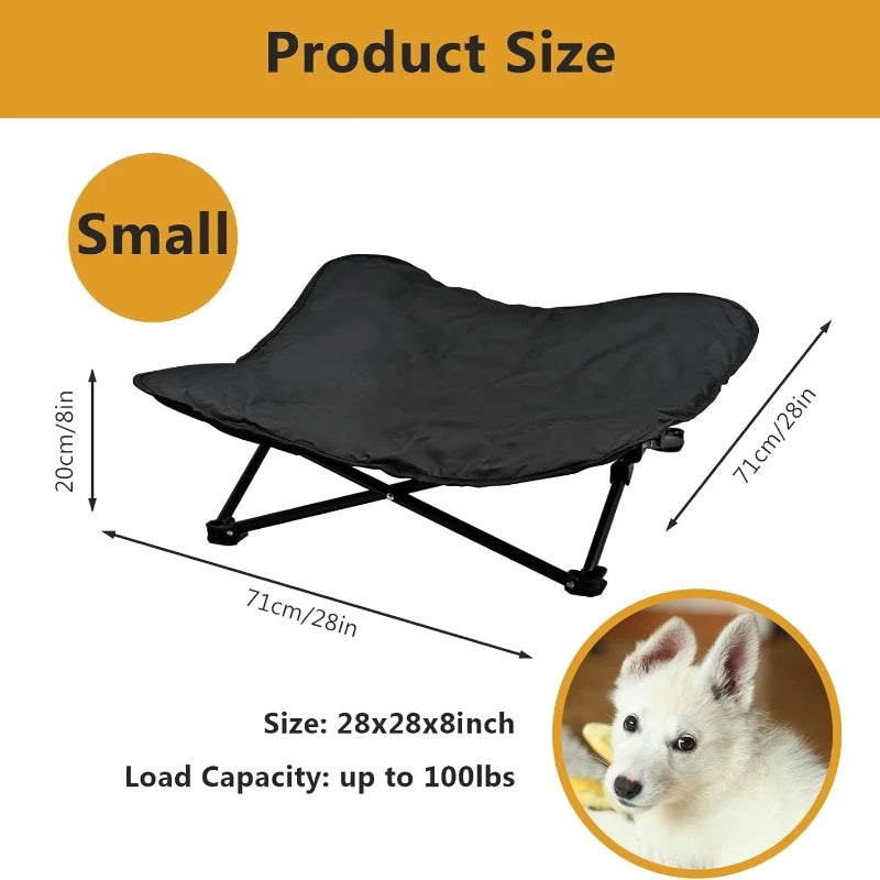 Elevated Dog Bed Portable Raised Pet Cot Indoor Folding Dog Cot Bed Padded Filling Carrying Bag Included Pet Camping Traveling