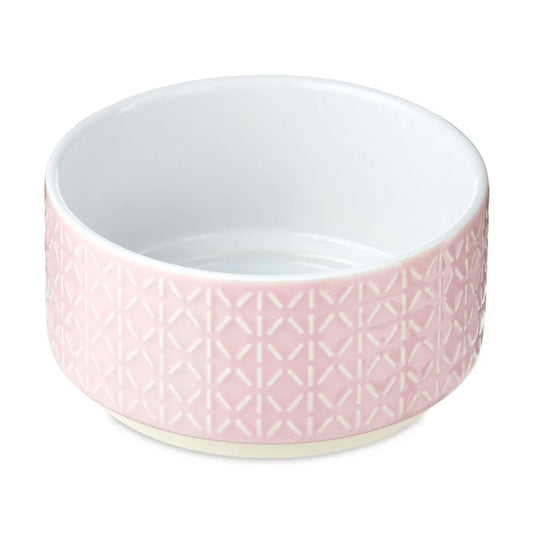 Small Ceramic Pet Bowl, Pink, Dog