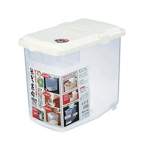 Large Japanese Rice and Pet Food Storage Container 22 lbs Capacity Organize Kitchen Cabinet and Workshop Supplies