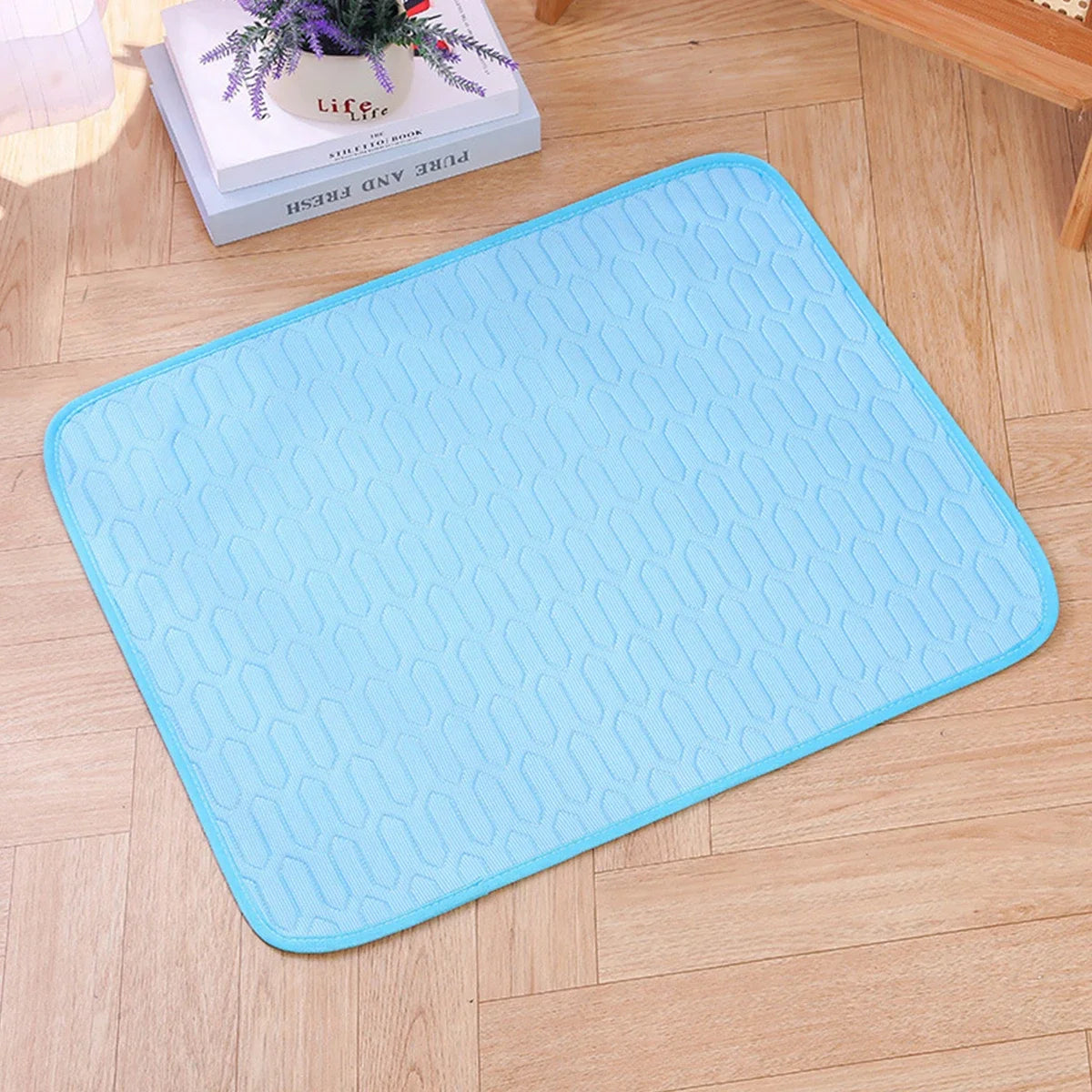 Ice Silk Pet Bed Mat Soft Cat Sleeping Mat Cool Dog Latex Floor Mat Antislip Cat Cool Mat Cheap Pet Sofa Cushion in Summer