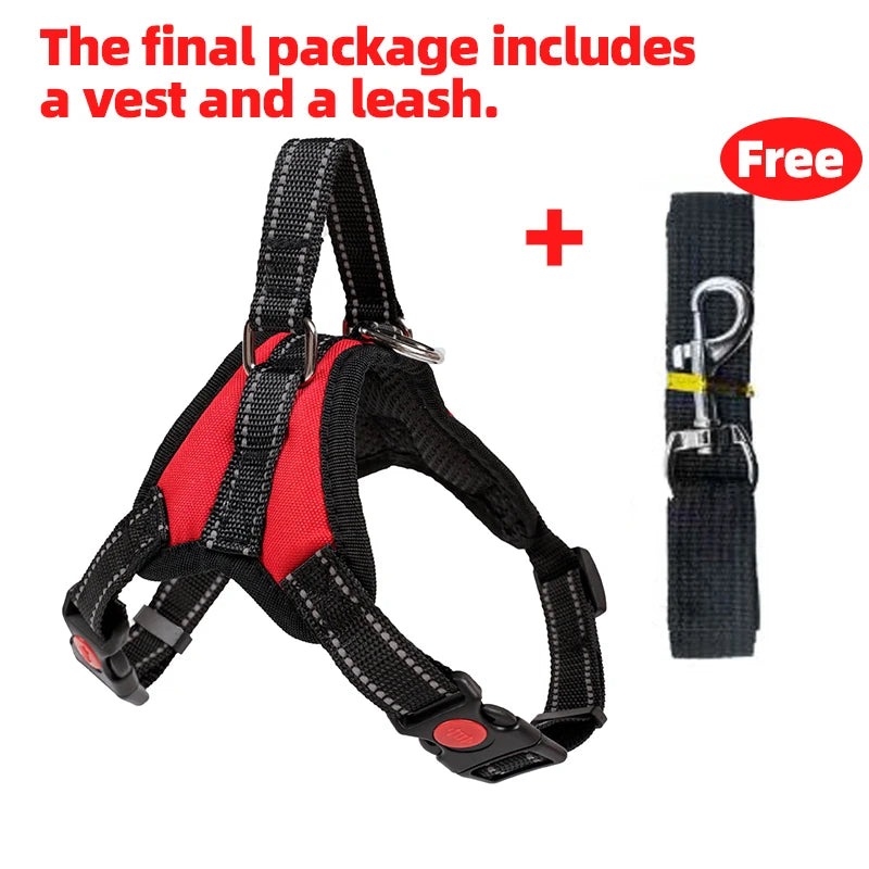 Adjustable Dog Cat Harness With leash Outdoor Small Medium Large Pet Chest Strap Dog Walking Training No Pull Saddle Vest Collar