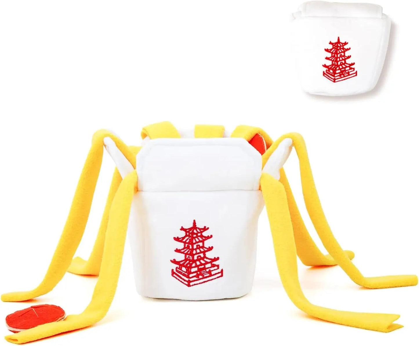 Take-Out Box Snuffle Dog Toy - Interactive Plush Treat Puzzle for Small Medium Dogs, Slow Feeder with Squeaky