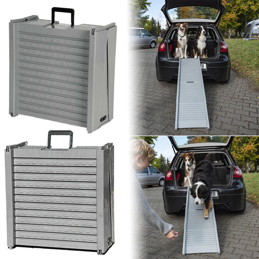 Folding Dog SUV & Truck Ramp 59x15.8 Inch Foldable Car Ramp for Dogs Non-Slip Rug Surface for Medium & Large Dogs Get Into A Car