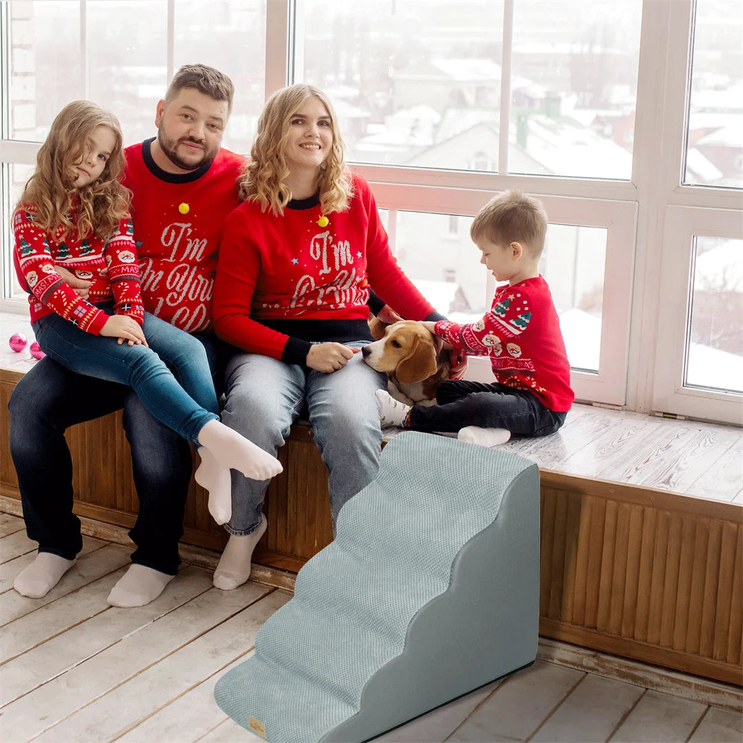 Pet Dog Stairs for High Beds and Sofa Couch High-Density Sponge Foam Dog Steps with Washable Cover for Puppies