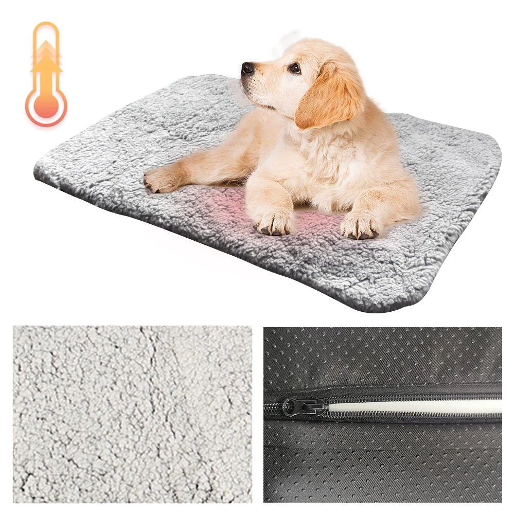 Self-Heating Thermal Cat Dog Bed Mat Comfortable Self-Warming Cat Bed Pad Pet Warming Pad Cat Warmer Mat for Indoor Outdoor Pets