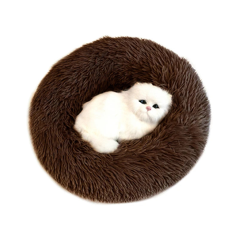 Pet Dog Bed Fluffy Soft Plush Donut Cuddler Round Dog Kennel Ultra Soft Washable Dog Cat Cushion Bed Winter Warm Sofa hot sell