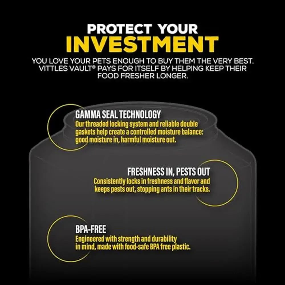 Airtight Dog Food Storage Container Stackable with Gamma Seal Technology BPA-Free Made in USA Keeps Food Fresh Pest-Proof Cats &