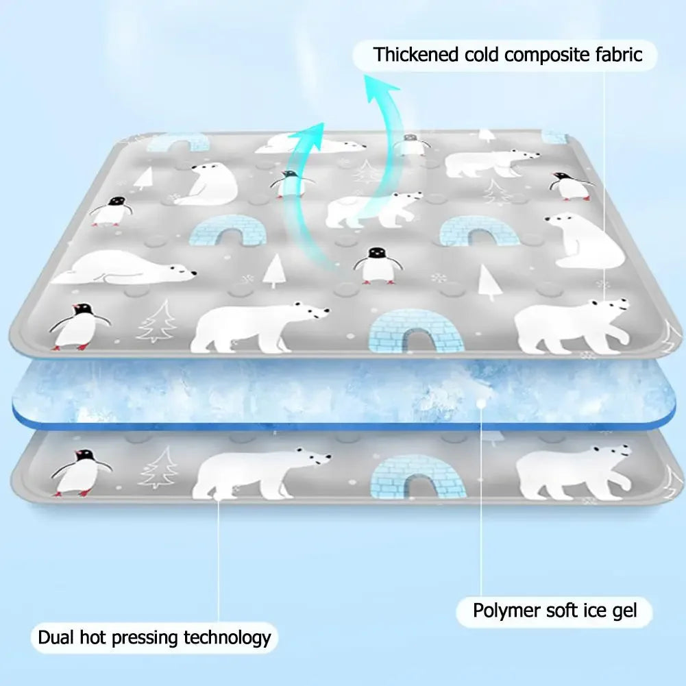 Pet Summer Cooling Latex Mat Dog Bed Cat Sleeping Pad Ice Silk Cooling Pad Ice Mat Pet Supplies