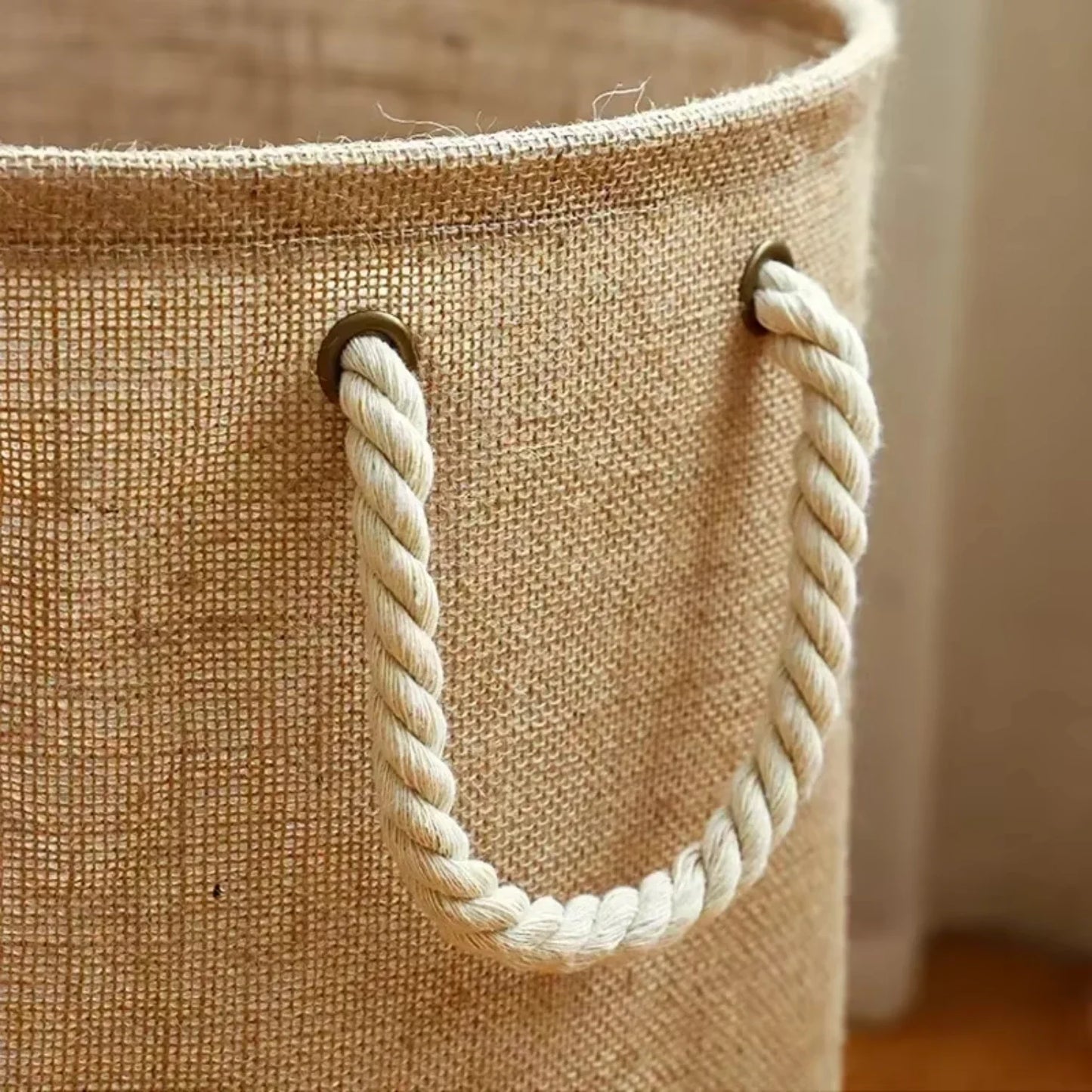 Tidy Tails Tote – Foldable Pet Storage Basket Foldable basket with handles, cotton linentoy storage basket