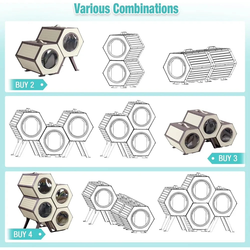 Heated Outdoor Cat Shelter with Temperature Control and Time Adjustment, Weatherproof Feral Cat House for Indoor and Outdoor Use