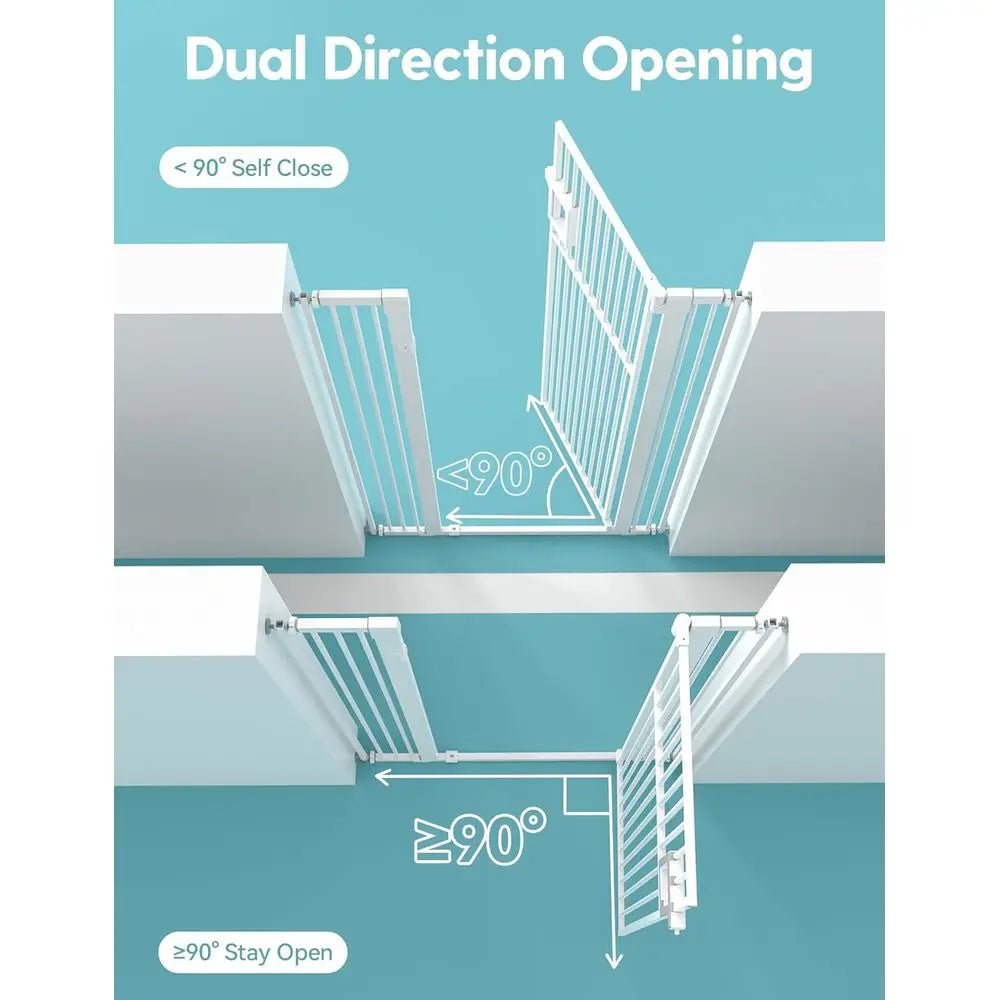 Upgraded 55" Extra Tall Pet Gate for Cat, 29-43" Auto Close Cat Gate for Doorways/Stairs/Hallways, NO Drilling Pressure Mounted
