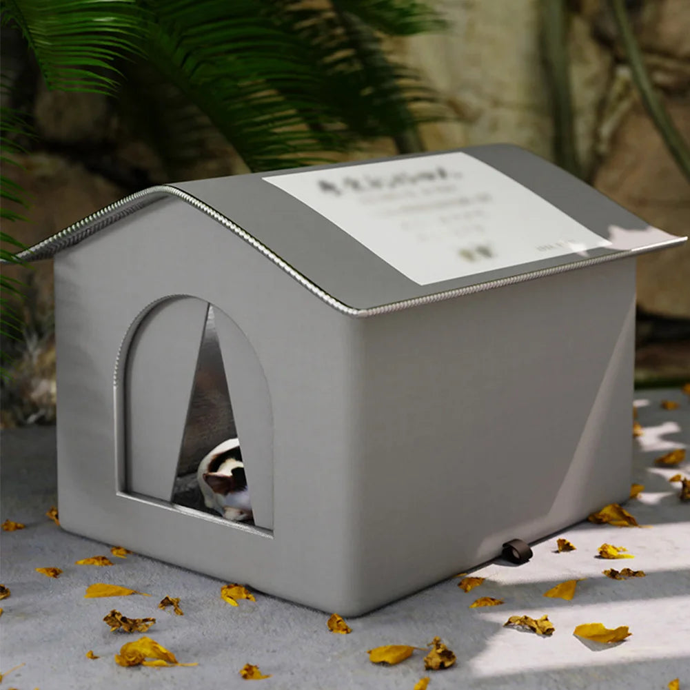 Waterproof Winter Warm Cat House Outdoor Feral Cat Houses Enclosed Pet Tent Cold Resistant Pet House for Winter Wild Animal