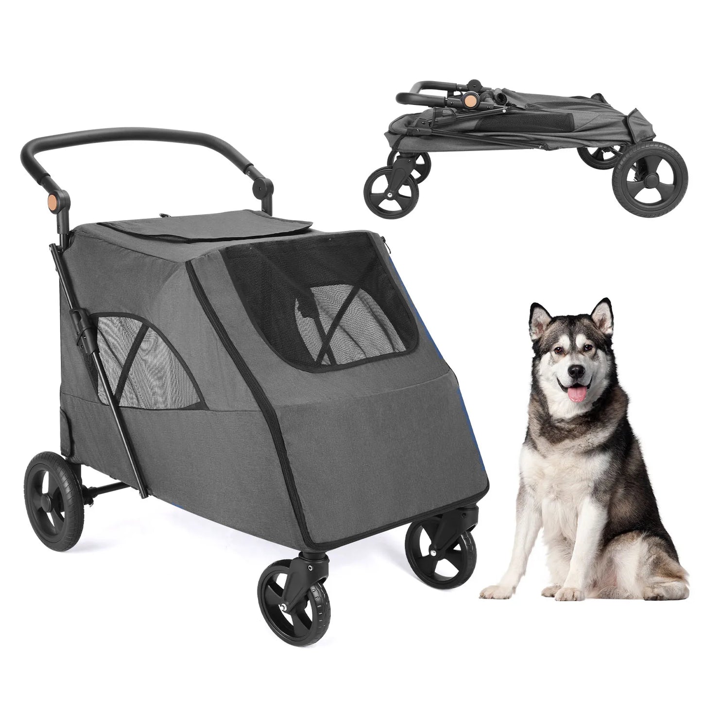  Wedyvko Medium or larger Pet Stroller 4-Wheel Dog Travel Stroller Jogger for Cat Pet Suplies Outdoor carrinho de bebe